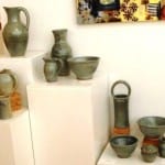 Group of pots by Nan Rothwell at McGuffey Art Center